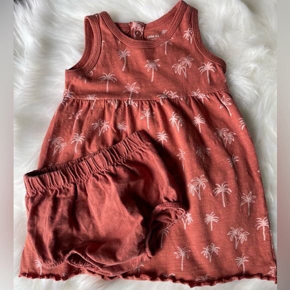 LC Lauren Conrad Other - Little Co. by Lauren Conrad Organic Cotton Palm Tree Tank Dress & Bloomers 18M